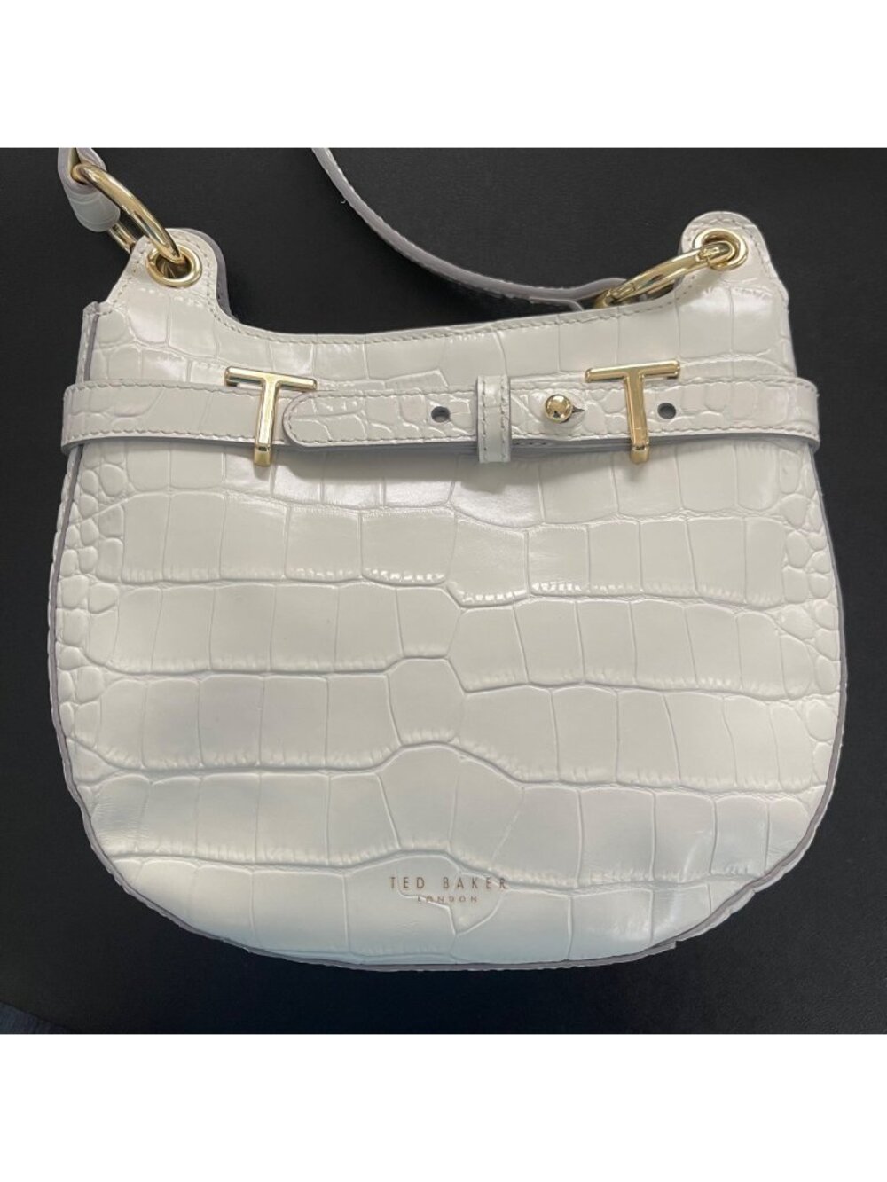 Ted Baker London Croc Embossed Leather Crossbody Purse Bag Quiet Luxury Elegant